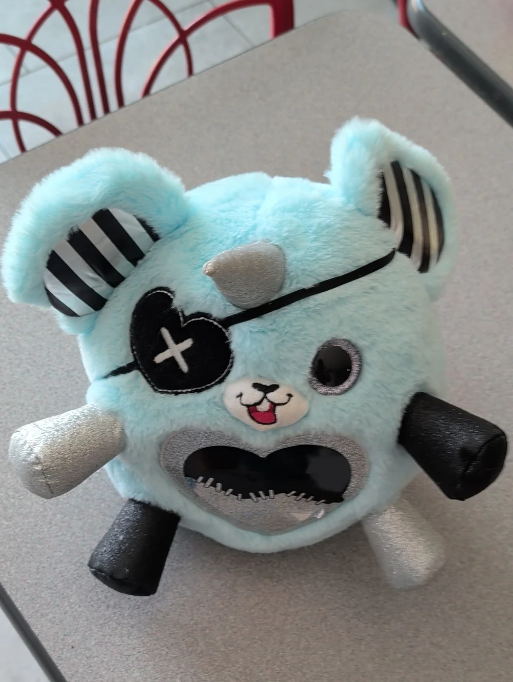 Blue Plush Pirate Bear Kids Accessory Plush Toy with Silver Accents